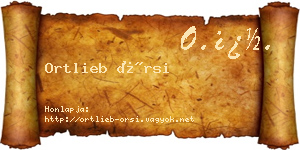 Ortlieb Örsi névjegykártya