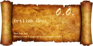 Ortlieb Örsi névjegykártya